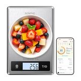 Akıllı Gıda Mutfak Terazisi, Beslenme Hesaplayıcılı Gıda Ağırlık Ölçeği, Dijital Gıda Ölçeği Gram ve Kilo Kaybı, Kalori, Makro ve Pişirme Için Ons, Paslanmaz Çelik