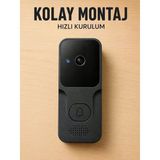 Akıllı Görüntülü Kapı Zili | Kamera, Gece Görüşü Telefon Bildirimli