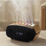 Akıllı Hava Nemlendirici 500ML LED Işıklı Bluetooth Hoparlörlü Saatli Ultrasonik Buhar Makine - Çok Renkli