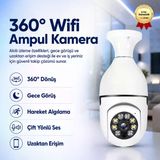 Akıllı Kablosuz Ip Kamera Wifi 360 Derece Hareketli Gece Görüş Ses Kayıtllı Ampul Kamera Güvenlik