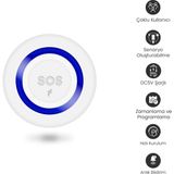 Akıllı Kablosuz Sos Panik Butonu Google Asistan Destekli, Wifi, Çoklu Bildirim, Pil Seviyesi, 2 Y - Standart