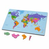 Akıllı Karınca Ahşap Dünya Haritası Puzzlle Eğitici Ahşap Oyuncak