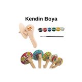 Akıllı Karınca Ahşap Topaç Boyama Seti Eğitici Ahşap Set Ahşap Topaç Boyama
