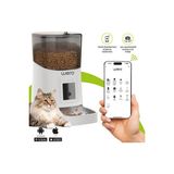 Akıllı Kedi Köpek Mama Kabı Pro 1080P Ayarlanabilir Kamera Wifi Kontrol Pet Feeder Metal Kase Beyaz 6 Lt