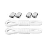 Akıllı Kilitli Ayarlanabilir Beyaz 6 Mm Lastik Pratik Bağcık 1 Çift Beyaz