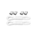 Akıllı Kilitli Ayarlanabilir Beyaz 6 MM Lastik Pratik Bağcık 1 Çift