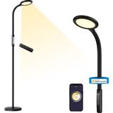 Akıllı LED Ayaklı Lamba, Kısılabilir Akıllı Ampul, Ses Kontrollü, Uzaktan Kumanda, 3'ü 1 Arada Ayaklı Lamba, Masa Lambası, Kelepçeli Lamba, Homekit Alexa Google Smartthings Uyumlu, Siyah