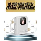 Akıllı Powerbank Ekranlı 10.000 Mah Hızlı Şarj Edebilen 4 Girişli Çok Fonksiyonlu