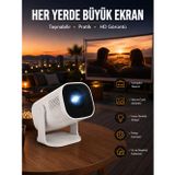 Akıllı Projeksiyon Powerbankli Taşınabilir Sinema Projektörü Kaliteli Yeni Nesil