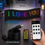 Akıllı RGB LED Matrix Panel 59 cm – Bluetooth Uygulama ve Kumanda Kontrollü, Yazı ve Emoji Göstergesi