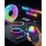 Akıllı Rgb Led Neon Şerit Işık 3m Usb Bağlantılı Uzaktan Kumanda Ve Mobil Uygulama Kontrolü FRTKGT25DYMUCZZZ3MTVLEDİ-2