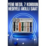 Akıllı Saat 7 Kordon Hediyeli Takvim Alarm Nabız Ölçer Bildirim Görme Sesli Görüşme