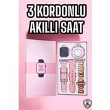 Akıllı Saat Amoled Ekran 3 Kordonlu Aksesuar Hediyeli Sesli Görüşme