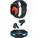 Akıllı Saat ve Işıklı Bluetooth Kulaklık Kampanya Seti, Siyah, Şık ve Fonksiyonel - Seçenek 1 - Ahşap