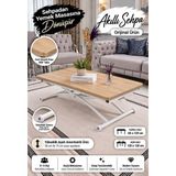 Akıllı Sehpa Juppo Üst Tabla Mdf Safirmeşe Oval Köşe Alt Ayak Metal - SAFİRMEŞE - SAFİRMEŞE-BEYAZ-D