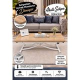 Akıllı Sehpa Juppo Üst Tabla Mdf Safirmeşe Oval Köşe Alt Ayak Metal - SAFİRMEŞE - SAFİRMEŞE-BEYAZ-İ