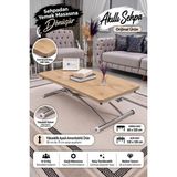 Akıllı Sehpa Juppo Üst Tabla Mdf Safirmeşe Oval Köşe Alt Ayak Metal - SAFİRMEŞE - SAFİRMEŞE-KROM-D
