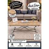 Akıllı Sehpa Juppo Üst Tabla Mdf Safirmeşe Oval Köşe Alt Ayak Metal - SAFİRMEŞE - SAFİRMEŞE-KROM-İ