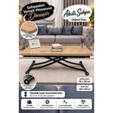 Akıllı Sehpa Juppo Üst Tabla Mdf Safirmeşe Oval Köşe Alt Ayak Metal - SAFİRMEŞE - SAFİRMEŞE-SİYAH-İ