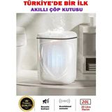 Akıllı Teknolojik Çöp Kutusu Otomatik Sensörlu Çöp Tenekesi Pilli Çöp Kovası 20L - 001-Renkli - Standart