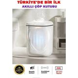 Akıllı Teknolojik Çöp Kutusu Otomatik Sensörlu Çöp Tenekesi Pilli Çöp Kovası 20L