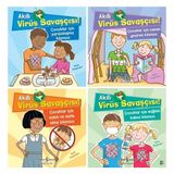 Akıllı Virüs Savaşçısı 4 Kitap Set - Yardımlaşma Kılavuzu - Zaman Geçirme Kılavuzu - Sakin ve Mutlu Olma Kılavuzu - Sağlıklı Kalma Kılavuzu