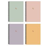 AKILLICA 10x13.5 cm 4'lü Çizgisiz Moon Series Spiralli Defter