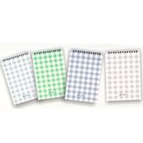 AKILLICA 4'lü 13x20 cm 48 Yaprak Karton Kapak Checkered New Series Kareli Spiralli Defter Seti