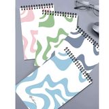 AKILLICA 4'lü Çizgili 13x20 cm 50 Yaprak Karton Kapak Üstten Line Spiralli Defter