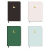 AKILLICA 4'lü Sert Kapak 13x21 cm Siyah Pudra Yeşil Turkuaz Noktalı Defter Seti