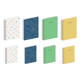 AKILLICA 8'li 64 Yaprak Çizgili Karton Kapak Spiralli Defter