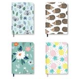 AKILLICA Çizgili Sert Kapak 13x21 CM Hardcover Cool Series 4'lü Defter Seti