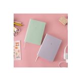 AKILLICA Pastel Sert Kapaklı Defter Seti 2'li Yeşil+mor Çizgisiz Defter 13x21 Cm Not Defteri