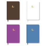 AKILLICA Sert Kapak 13x21 cm Kahverengi Beyaz Mor Mavi 4'lü Noktalı Defter Seti