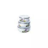 Akıllıelma-Alev Saklama Kabı Emaye 14-16-18 Cm Desenli Mix Alv005 4905