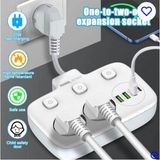 Akım Korumalı 2 Li Ayrı Anahtarlı Priz, 2X Priz, 3X Usb, 1X Type-C, 2 Mt Kablo, Hızlı Şarj