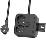 Akım Korumalı Çoklu Priz, 2 Adet USB, 2 Adet Type-C Girişi, Hızlı Şarj Desteği, 1.4 Metre Kablo Uzunluğu, Aç Kapa Düğmeli, Tüm Elektronik Cihazlar İle Kullanıma Uygun 6 Portlu Priz Çoğaltıcı