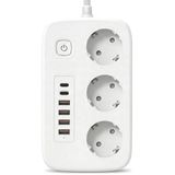 Akım Korumalı Çoklu Priz, 4 Adet USB 2 Adet Type-C Girişi, 3 Adet Priz Girişi, 2500W Termal Akım Korumalı, 2 Metre Kablo Uzunluğu, Hızlı Şarj Destekli, Tüm Cihazlar İle Uyumlu Çoklu Şarj İstasyonu