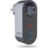 Akım Korumalı Priz 2 USB 1 Type-C Girişli Duvar Tipi Priz Çoklayıcı, Çocuk Korumalı USB Şarjlı Priz Adaptörü, Telefon Tablet Şarj Için Çoklu Duvar Prizi