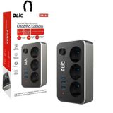 Akım Korumalı Priz, 3x Priz Soketi, 2x Usb Girişi, 1x Type-C Girişi, Tasarruflu Uzatma Kablosu, Çocuk Korumalı Adaptör (2 Metre)