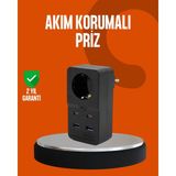 Akım Korumalı Priz 4 USB Type C Destekli Yüksek Isı Dayanımlı ( Lisinya )