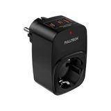 Akım Korumalı Priz, Tekli Duvar Prizi, 3680W Güç, 16A Akım Ve Kısa Devre Koruması, 1X Priz Girişi, 1X Usb Girişi, 2X Type-C Girişi, Kablusuz