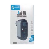 Akım Korumalı Tekli Priz - Akıllı Akım Dengeleme - 3xusb - Isıya Karşı Dayanıklı (5250)