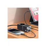 Akım Korumalı USB Type-C Priz Uzatma Kablosu Çok Amaçlı Şarj Cihazı Çoklu Priz 1.5m 2500W 40W Output