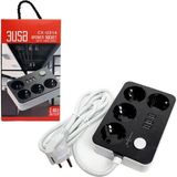 Akım Koruyuculu 3usb Port Hızlı Şarjlı 4lü Priz - 1 Adet - Çok Renkli