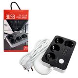 Akım Koruyuculu 3USB Port Hızlı Şarjlı 4Lü Priz