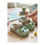 Akınal Bella Erkek & Kız Çocuk Sandalet Ultra Yumuşak Esnek Kaymaz Taban Figürlü Yazlık Model Terlik PastelYeşili Camel