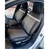 Akıncı Citroen C4 2022 Uyumlu Arka Sırt 2+1 Model Gri Keten Siyah Deri Karışımı Gri Ip