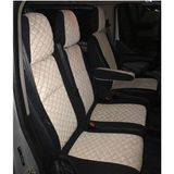 Akıncı Ford Custom 5+1 Uyumlu Krem Taytüyü Siyah Deri Karışımı Krem Ip - Krem Rengi