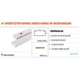Akiş Microcent 100X50 mm Kablo Kanalı Içten Kapaklı APSK-100050 (2mt) - Beyaz